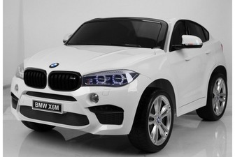 Детский электромобиль BMW X6 двухместный на резиновых колесах